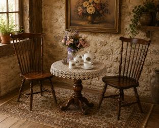 Nichols & Stone Maple Windsor Chairs (Pair)