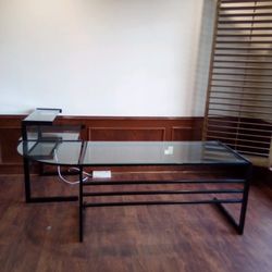 Awesome, Contemporary Glass And Iron Executive Desk!