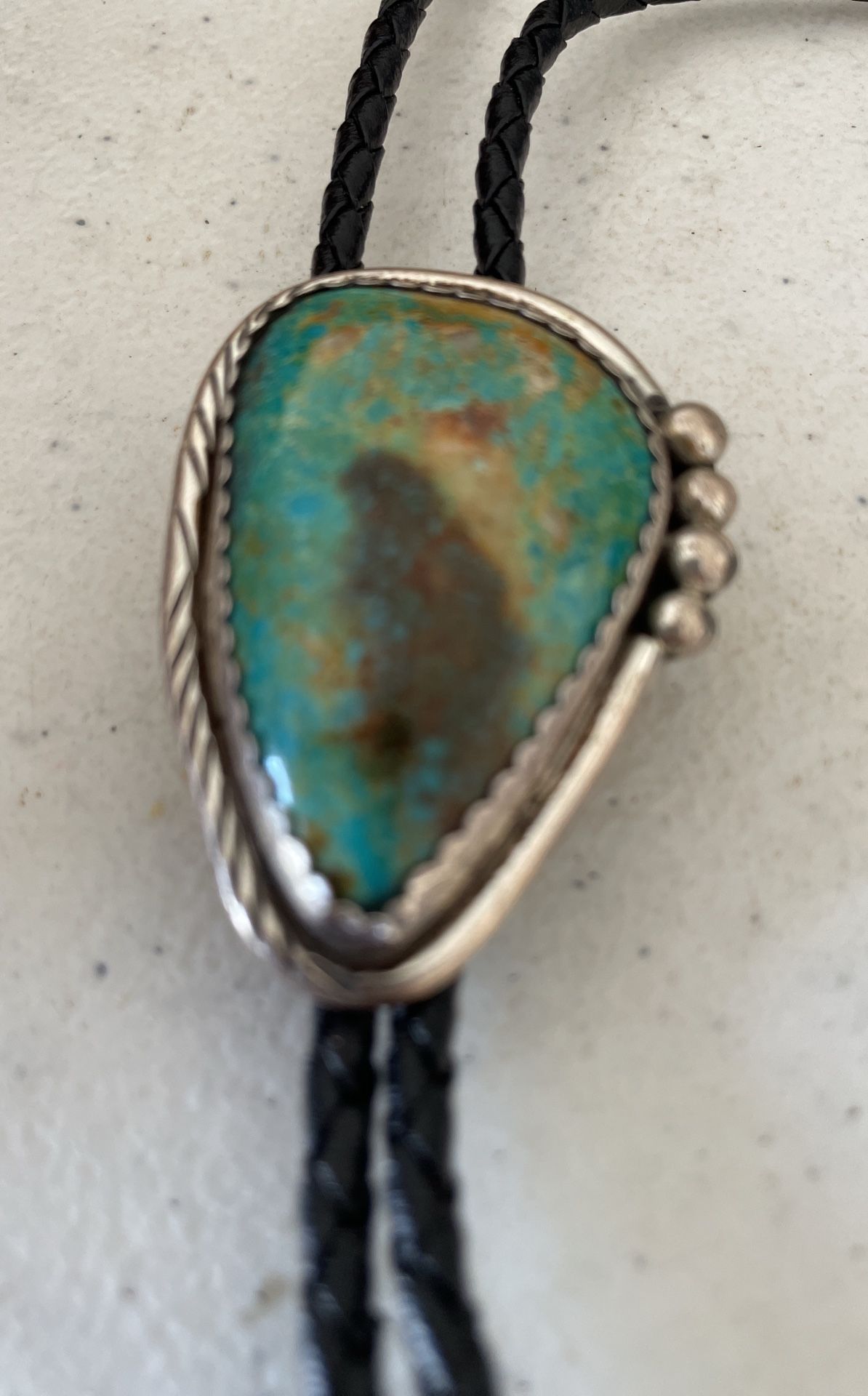 Navajo Turquoise Old Pawn Bo Lo Tie