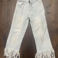Girls Fringe Jeans Size 5 #14