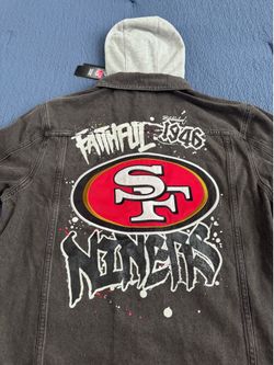 (BRAND 🆕  W TAGS‼️🏷️) San Francisco 49ers Hoodie Button Denim Jacket SELLING FASTT💨