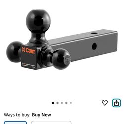 CURT 45650 Multi-Ball Trailer Hitch Ball Mount, 1-7/8, 2, 2-5/16-Inch Balls, Fits 2-Inch Receiver, 10,000 lbs, GLOSS BLACK POWDER COAT