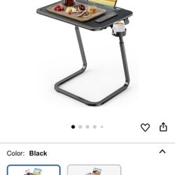 SAIJI Adjustable TV Tray Table - Heavy Duty TV Trays for Eating on Couch Livingroom, Laptop Desk for Sofa/Bedside, Extra Large Small Dinner Tables wit