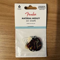 Fender Material Medley Picks, 351 Shape - 6 Pack