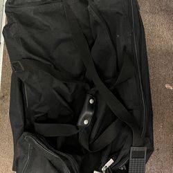 Ascot Black Canvas Rolling Suitcase 