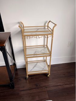 Small gold bar cart