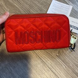 Moschino Women Red Wallet, New With Tags