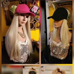 Hats With Attached Hair. $45 Each