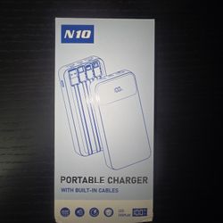 Black Portable Charger With Multiple Charger Types