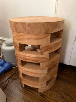 Round Solid Wood Side Table (2)