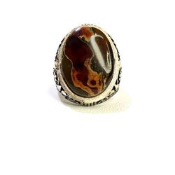 Natural Arabian Gemstone Ring With Silver Frame 925
Size 9 USA