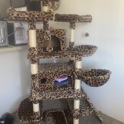 Cheetah Print Cat Tree