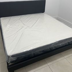 King Bed Whit Mattress - Cama King Con Colchón 