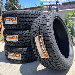 285/45/22 Arroyo AT Set of Tires Installed and Balanced Set de Llantas Nuevas Instaladas y Balanceadas