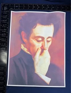 Funny Classical Portrait Canvas Print Man Holding Nose Wall Art