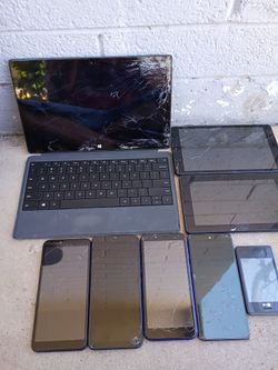 Laptops cell phones iPads all in need of repair found in a locker no offers no trade 75th Ave Indian school as is as you see them fix or parts