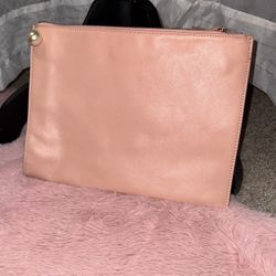 Banana Republic Peach Pouch w/ Pearl Embellishment