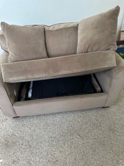 Suede brown sleeper sofa