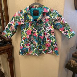 CATIMINI Girls Toddler Multicolor Floral Rain Jacket Size 3 Yrs-Shows Wear