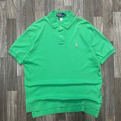 Y2k vintage Polo Ralph Lauren Green With Pink Embroidered Logo