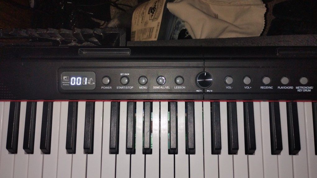Digital Piano 88 Key with Semi-Weighted Keys, 88 Key Keyboard Piano for Beginner, with Power Adapter, Bluetooth, MIDI, for at Home/Stag