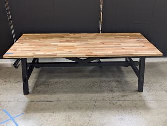IKEA SKOGSTA Dining Table - Aracia Top with Sturdy Base - 92.5" Wide