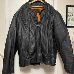 Men’s Leather Motorcycle Jacket Size 5x