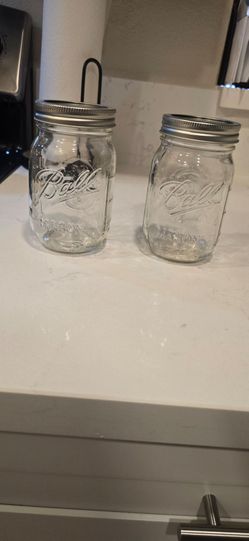 Set of 2 Clear Ball Mason Jars
