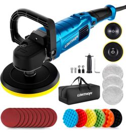 (Small Crack) Buffer Polisher, 1800W 6 inch/7 inch Rotary Buffer Polisher Waxer, RPM Car Buffers and Polishers with 6 Variable Speeds, for Car