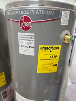 New Water Heater Rheem Performance Platinum