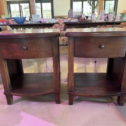 Two Quality Wood Side Tables