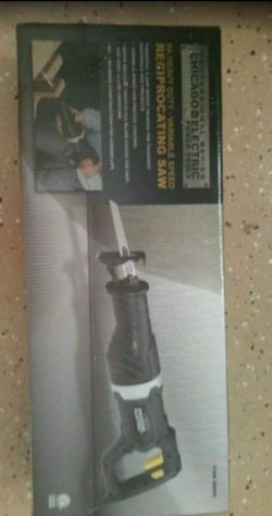 Chicago Electric reciprocating saw 9 amp heavy duty variable speed brand new still in box.