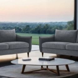 Brand New Grey Modern Style Sofa & Loveseat 