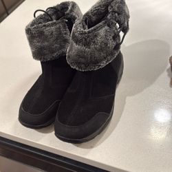 Black suede shoes, size 10, $20