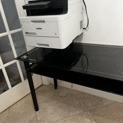 Black Glass Desk 