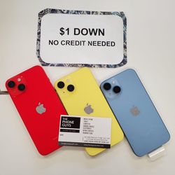 IPhone 14 - 90 DAY WARRANTY - $1 DOWN - NO CREDIT NEEDED 