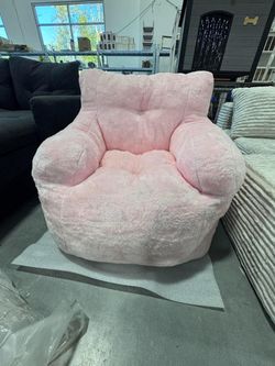 Pink Plush Bean Bag Chair