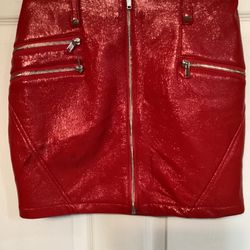 Soho Red Mini Vinyl Skirt- Medium 