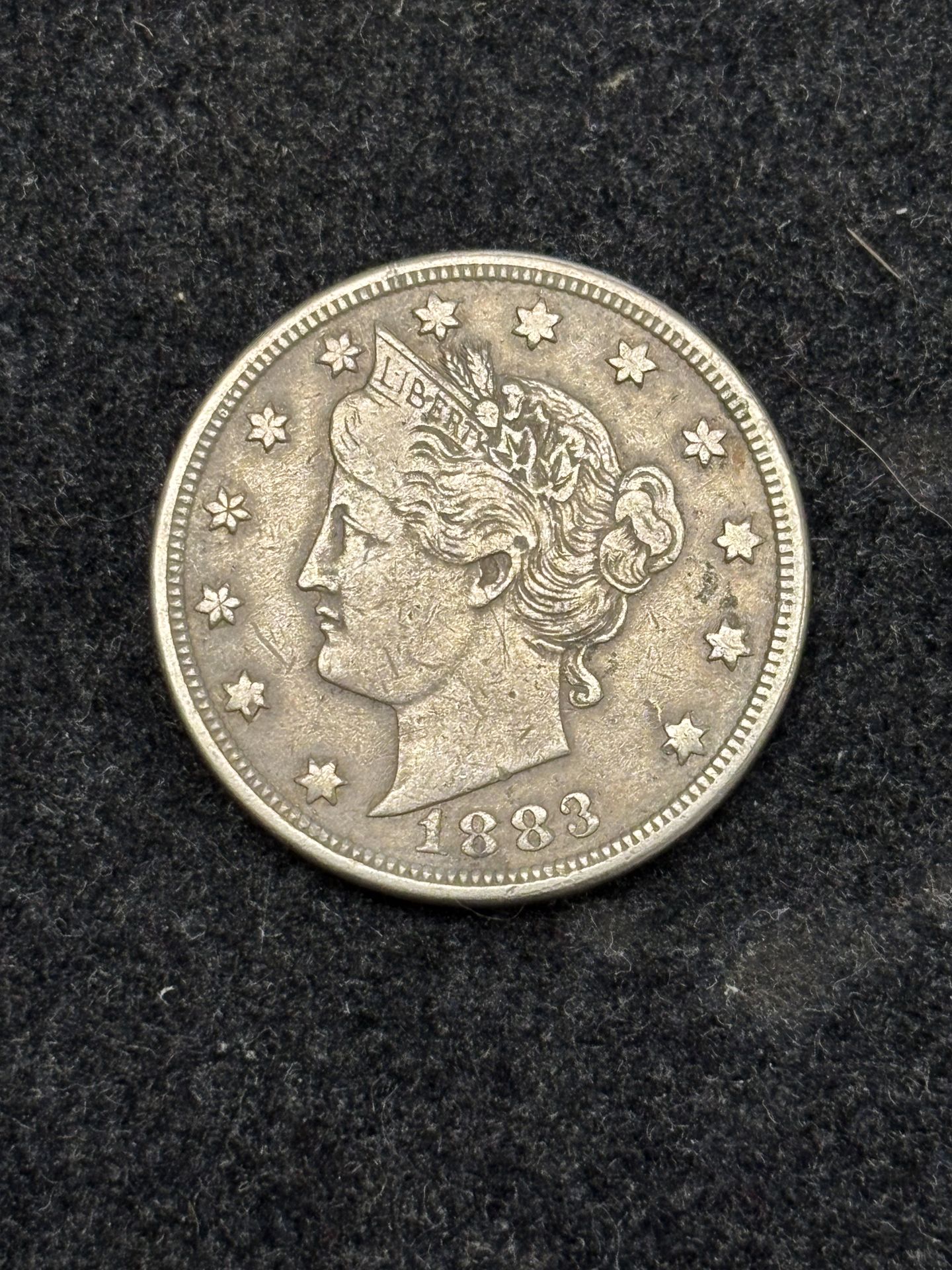 1883 "no cents" Liberty "V" Nickel -- FIRST YEAR COIN IN GREAT GRADE!