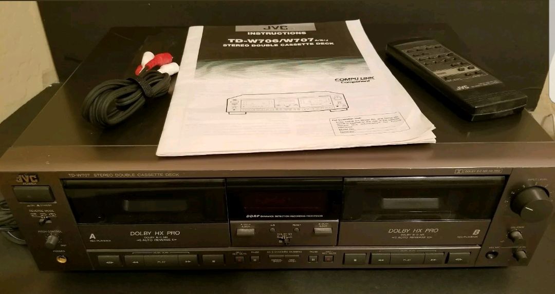 JVC TD-W707 HX-Pro Dual Cassette Tape Deck