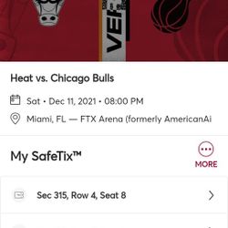 Tickets Miami heat Vs Chicago Bulls