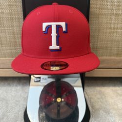 Texas Rangers Red On-Field New Era Fitted Hat