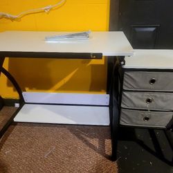 PICKUP ONLY - Art Craft Drafting Computer Table Desk with Drawer Storage and Angled Easle Top