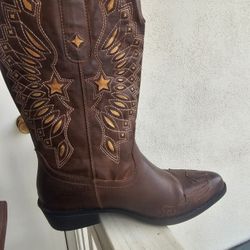 Women's Western Cowboy Boots Size 8.5 New Brown