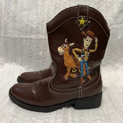 Disney Pixar Toy Story Woody & Bullseye Toddler Boots Size 12 For $45