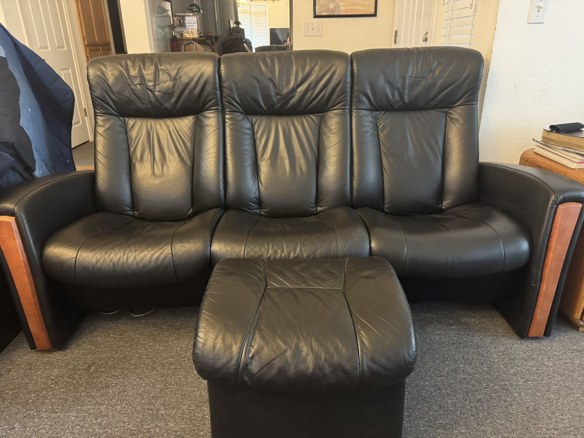 Leather 3 Recliner Couch