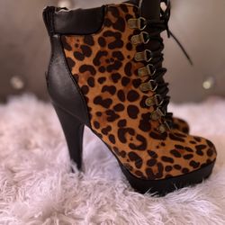 Leopard Booties , By:Anne Michelle, Size 71/2 US 