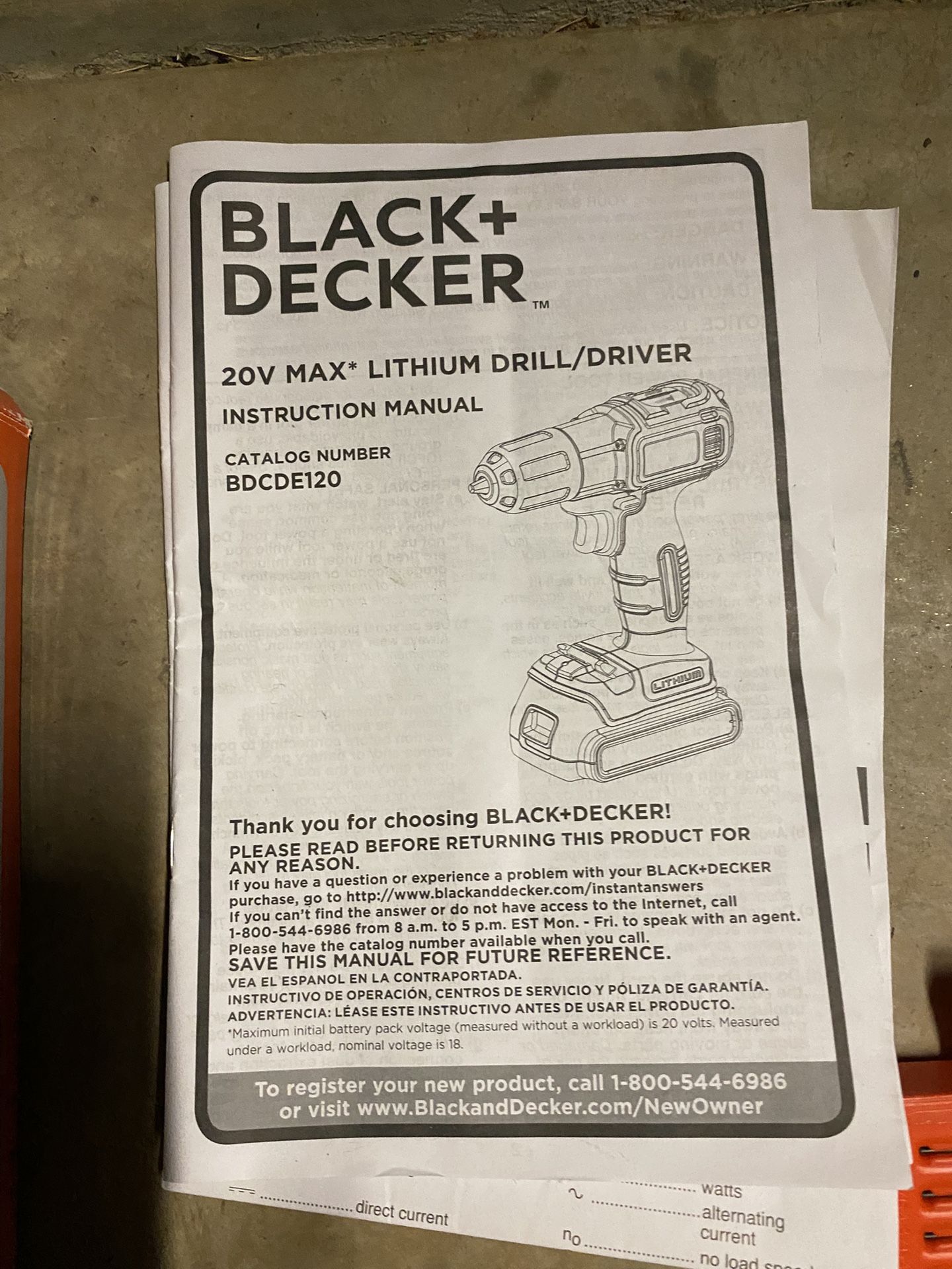 Black and Decker 20 Volt Max Lithium Drill Driver Kit