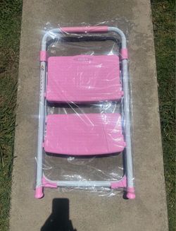 DEZEX 2-Step Folding Ladder, Pink
