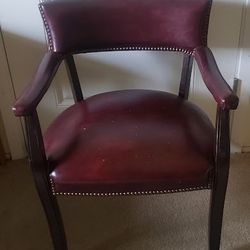 Vintage Leather Desk/Corner Wingback Armchair
